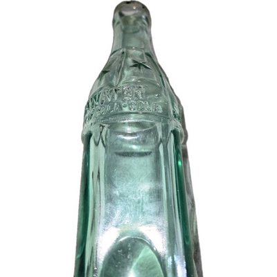 #ad SANFORD NC SODA WATER COCA COLA Co. BOTTLE GREEN 1940s 6 STAR EMBOSSED Vintage $19.00
