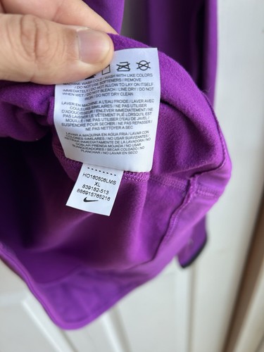 Girls Nike Pro Running Plum Purple Quarter Zip Hoodie Dri Fit Size XL - Picture 5 of 8