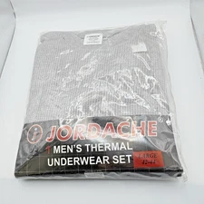 Jordache Thermal Underwear Set Top 42-44 Drawer 36-38 Size Large Gray Vintage