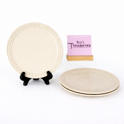 Better Homes & Gardens AMITY Ivory  Embossed Dot 8 3/4'' Lunch Salad Plates Set 3