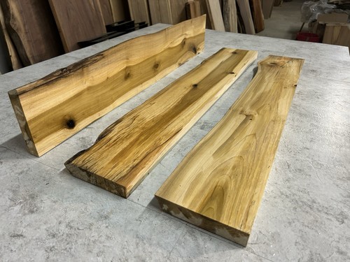 3 Stück Live Edge Spalted Pappel Regale/Ofengetrocknetes Regal Holz/Spalted Wood