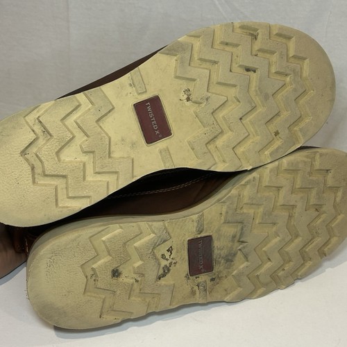 Stivaletto uomo Twisted X Chukka alla caviglia lavoro casual punta morbida pelle marrone taglia 10 M - Foto 5 di 8