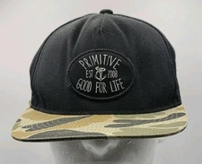 Primative Skateboards Good For Life Strapback Black Hat Camouflage Bill Camo Cap