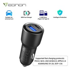 2 Port PD USB-C Fast Charging Car Charger Adapter For iPhone 14 13 12 11 Samsung