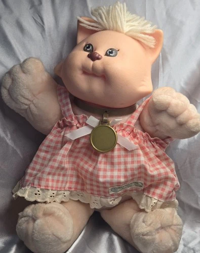 14" Vintage Cabbage Patch Kids Koosas w/ Pink Plaid Dress Great Condition