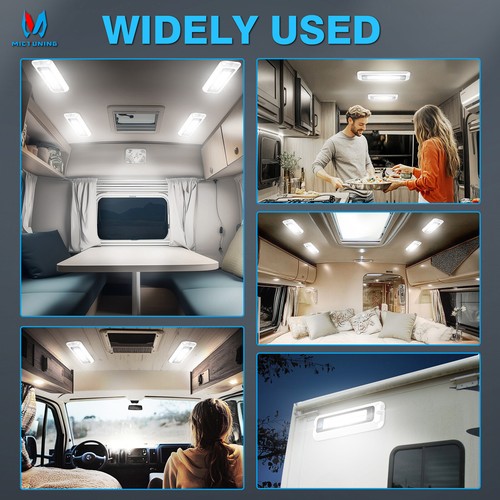 Luces interiores de porche de 8 pulgadas pantalla táctil inteligente LED utilitario autocaravana toldo blanco 6000K - Imagen 7 de 7