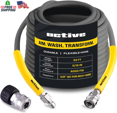 #ad Pressure Washer Hose 50 Ft 5 16quot; Kink Resistant Steel Braided Power Washer Hos $183.47