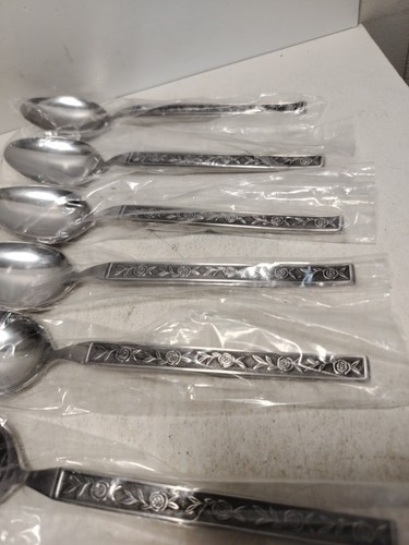 8 Interpur MEXICALY ROSE Stainless Steel Japan Oval Soup Spoons 7 3/8” - Picture 5 of 11