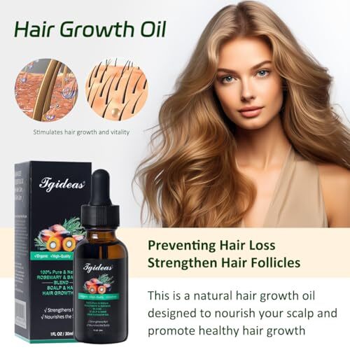 Tgideas Batana Rosemary Hair Growth Oil - Organic Jojoba Argan Scalp Oil for ...