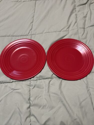 Juego de 2 platos de cena rojos Fiestaware 9"" Fiesta Homer Laughlin