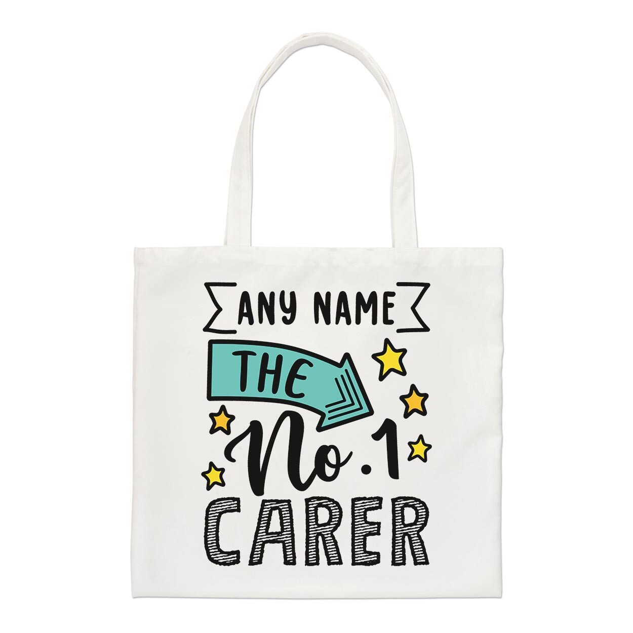 Personalised No.1 Carer Regular Tote Bag Worlds Best Awesome Thank You Shopper