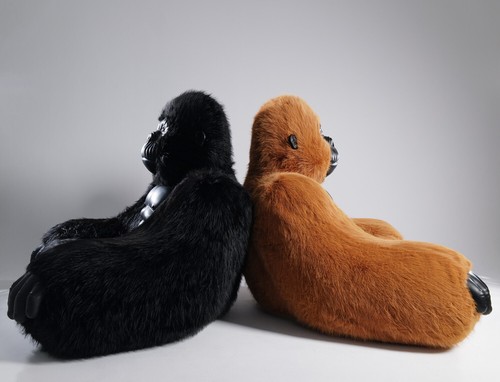 Gorilla Inflatable Luxury Sofa Furry Furniture for Lounging, Gaming, Movie Night - Picture 4 of 69