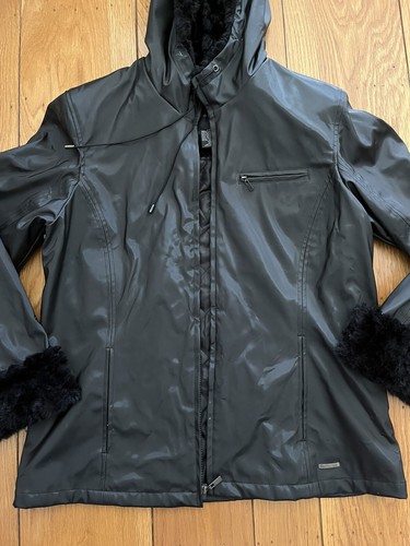Braetan Outbrook Womens Size L Winter Jacket Hooded Full Zip Faux Fur Black - Picture 3 of 10