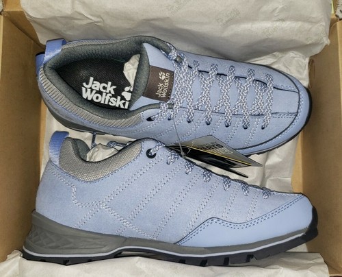 NEU Damen Gr. 7, Jack Wolfskin Scrambler Vibram Wanderschuhe hellblau & grau - Bild 9 von 11