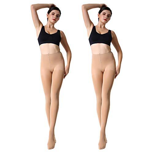 2 Paar Run Resistant Control Top Panty Hose blickdichte Strumpfhosen klein sonnenbraun - Bild 2 von 7