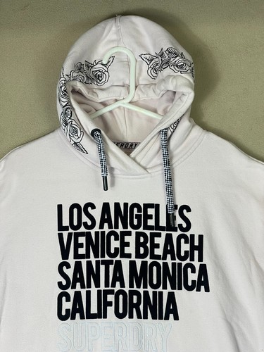 Superdry Hoodie Adult Medium White California Pullover Sweatshirt Mens - Picture 2 of 14
