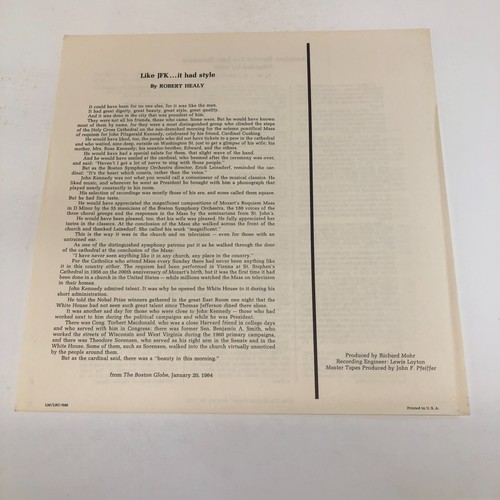 SOLEMN PONTIFICAL REQUIEM MASS IN MEMORY OF JFK 2 LP BOX SET 1964 RCA History - Picture 5 of 13