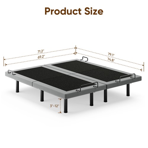 Adjustable Bed Frame Base Upgrade Metal Bed Base Remote Quiet Motor Medical USA - Picture 31 of 54