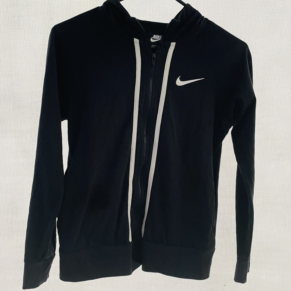 Ladies black nike zip up hoodie sales