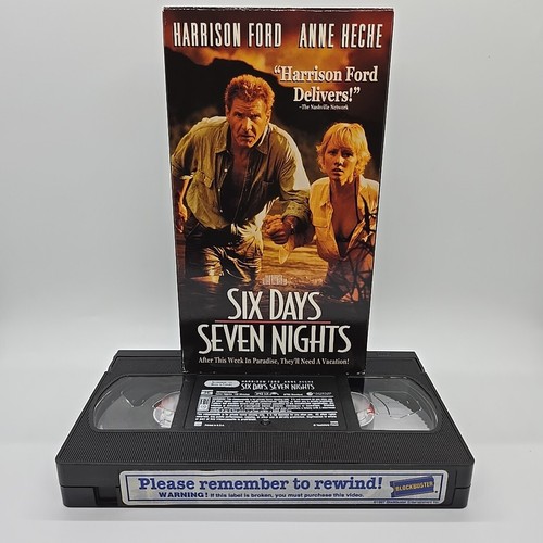 Six Days, Seven Nights (VHS, 2002) Harrison Ford Anne Heche Adventure Comedy - Imagen 1 de 4