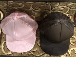 2pc /SetVintage 80’ 90’ Meshed Trucker Hat, Snapback Hat Cap, OSFA 1Pink n Brown