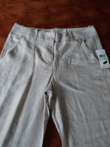 NEW Classics By Bill Blass Womens Size 8 Beige gold tapered dress Pants - Afbeelding 4 van 7