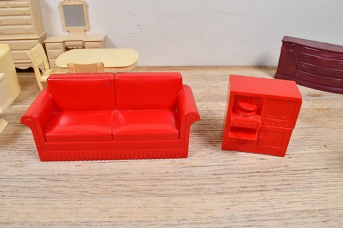 LOT of 36 Vtg 1950's MARX Plastic Furniture for Tin Litho Doll House - Picture 17 of 24