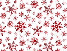 Christmas  RED Snowflakes on White Tissue Paper 208  10 Large Sheets