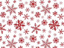 Christmas ~ RED Snowflakes on White Tissue Paper #208 ~ 10 Large Sheets