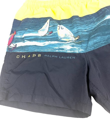 Vintage 90’s Chaps Polo Ralph Lauren Men’s Large Color Block Swim Shorts Trunks - Picture 2 of 4