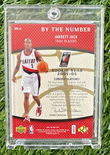 2007-08 UD SP Authentic JARRETT JACK By The Number Auto/Patch /50 Trail Blazers - 第 2/2 張圖片