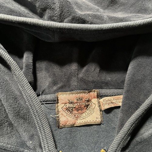 Juicy Couture Adult Blue Medium Tracksuit Hoodie Jacket Vintage Nostalgia FLAW - Picture 4 of 15