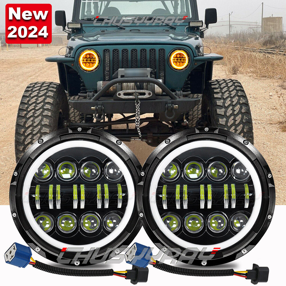 JKラングラーヘッドライト　ZHANOSI TJ CJ LJ LED 2個セット Amazon | uhonour 7インチヘッドライト ラングラーledヘッド