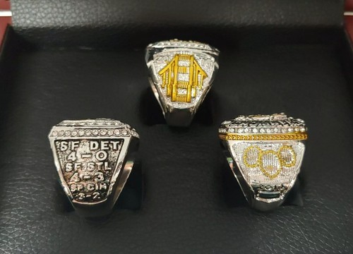 San Francisco Giants - World Series 3 Ring Set with Wooden Display Box.. Posey - Picture 3 of 4