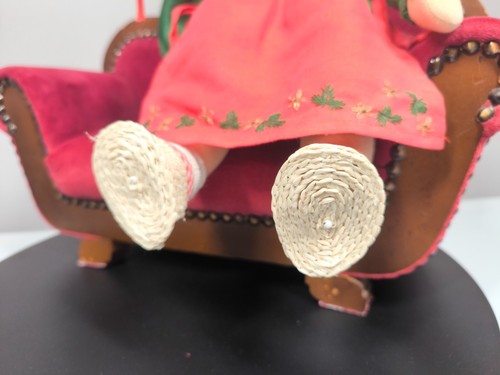 Muñeca de tela Käthe Kruse 37 cm años 80 trenzas rojo-verde vestido coleccionista vintage EXCELENTE - Imagen 9 de 12