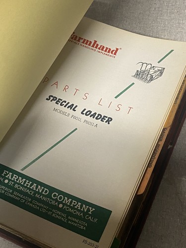 Vintage 1959 Farmhand Parts Manual Material Handling Equipment Binder ￼￼￼ - Picture 16 of 17