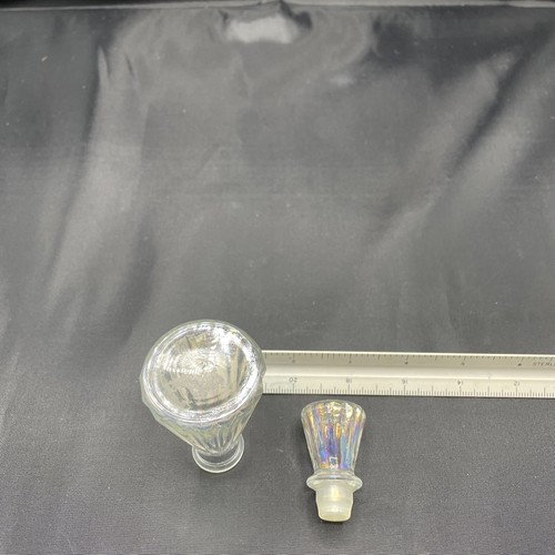 Vintage Opalescent Glass Perfume Bottle With Stopper - Picture 3 of 3