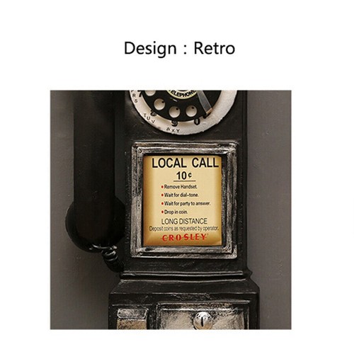 1 x modelo de teléfono de pago montado en pared de colección cabina teléfono antiguo artesanías de resina - Imagen 5 de 9
