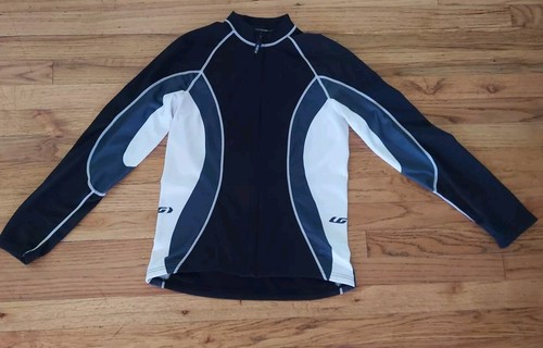 LG Louis Garneau Cyclin Jacket Womens Medium Black White Zip Up Pocket M - Picture 1 of 7