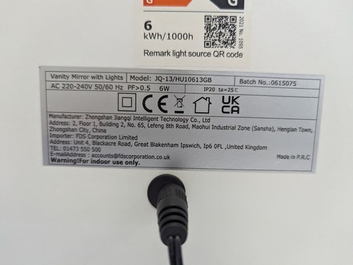 Modern Vanity Light Up Mirror (Electric) 12 X 12" H9 W511 - Picture 5 of 10
