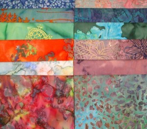 12-PRE-WASHED-Premium-BALI-BATIK-Fabric-FAT-QUARTERS-from-Private-Stash