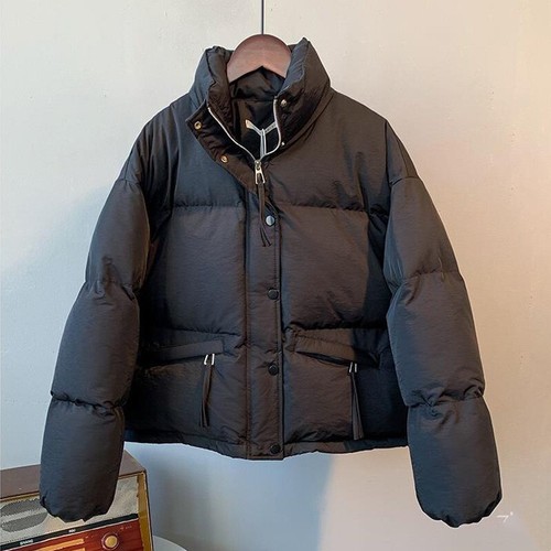 Women Fall Winter Puff Up Zipper Coat Cotton Padded Jacket Loose Quilted Outwear - Picture 4 of 13