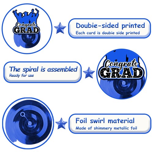 30 PCS Graduation Decorations Class of 2024 Graduation Hanging Swirl Congrats... - Picture 4 of 7