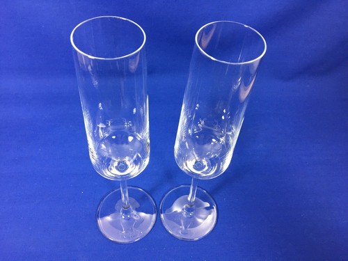 Schott Zwiesel PURE Angled Sides 10" CHAMPAGNE FLUTES Clear Plain SET OF 2 - Picture 3 of 10