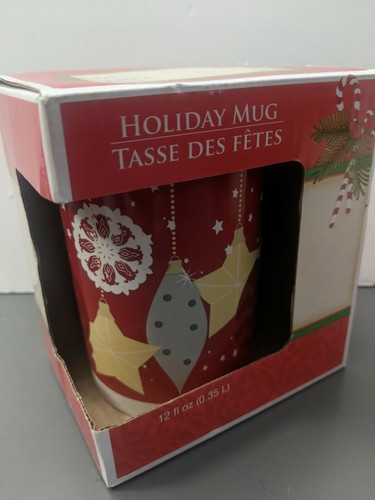 (2) HOLIDAY 12OZ MERRY & BRIGHT CHRISTMAS COFFEE CUP MUG SET OF 2 - New In Box - Picture 4 of 4