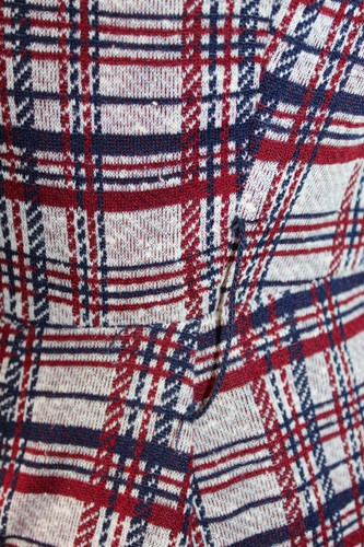 Vintage 70s Act III Burgundy Blue Plaid Polyester Long Sleeve Dress Womens S/M - Picture 11 of 14