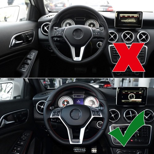 Gloss Black For Mercedes Benz W176 W204 W212 2012-2014 Steering Wheel Cover Trim - Picture 7 of 7