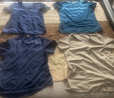 Cherokee, Sanibel , Climate Right  Encompass Workwear Sz M  S Blue  Cream