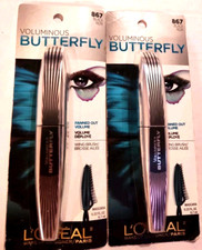 2 L'Oreal Paris Voluminous BLACK #867 Butterfly WASHABLE Mascara NEW SEALED