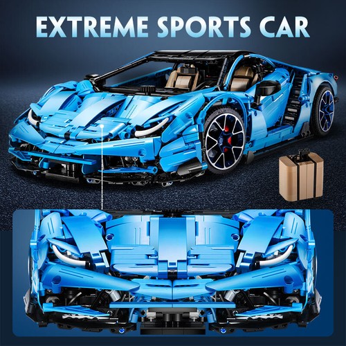 3842pcs 1/8 Blue Hypercar Building Blocks Set C61041 MOC Technic Car Model Kit - Picture 2 of 25